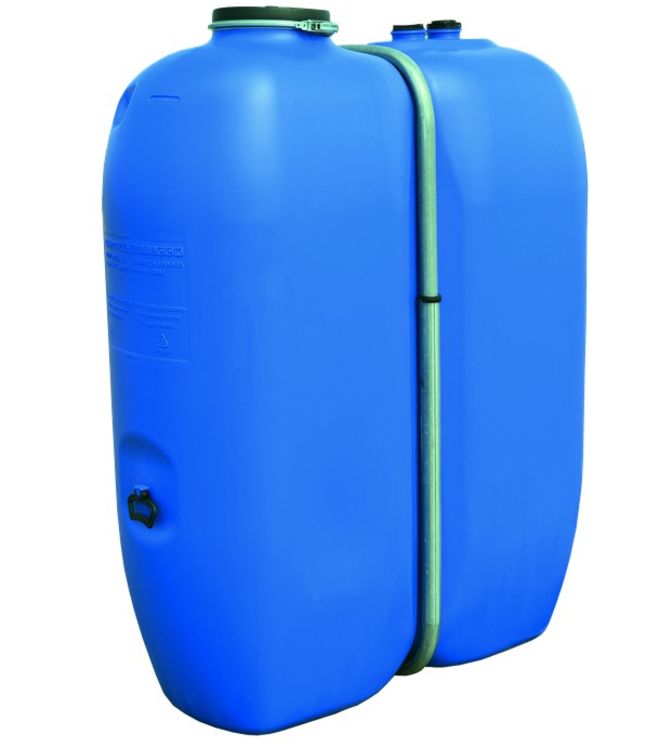 Réservoir de récupération eau de pluie 1000l - Réservoir aérien bleu en  polyéthylène - Vertical