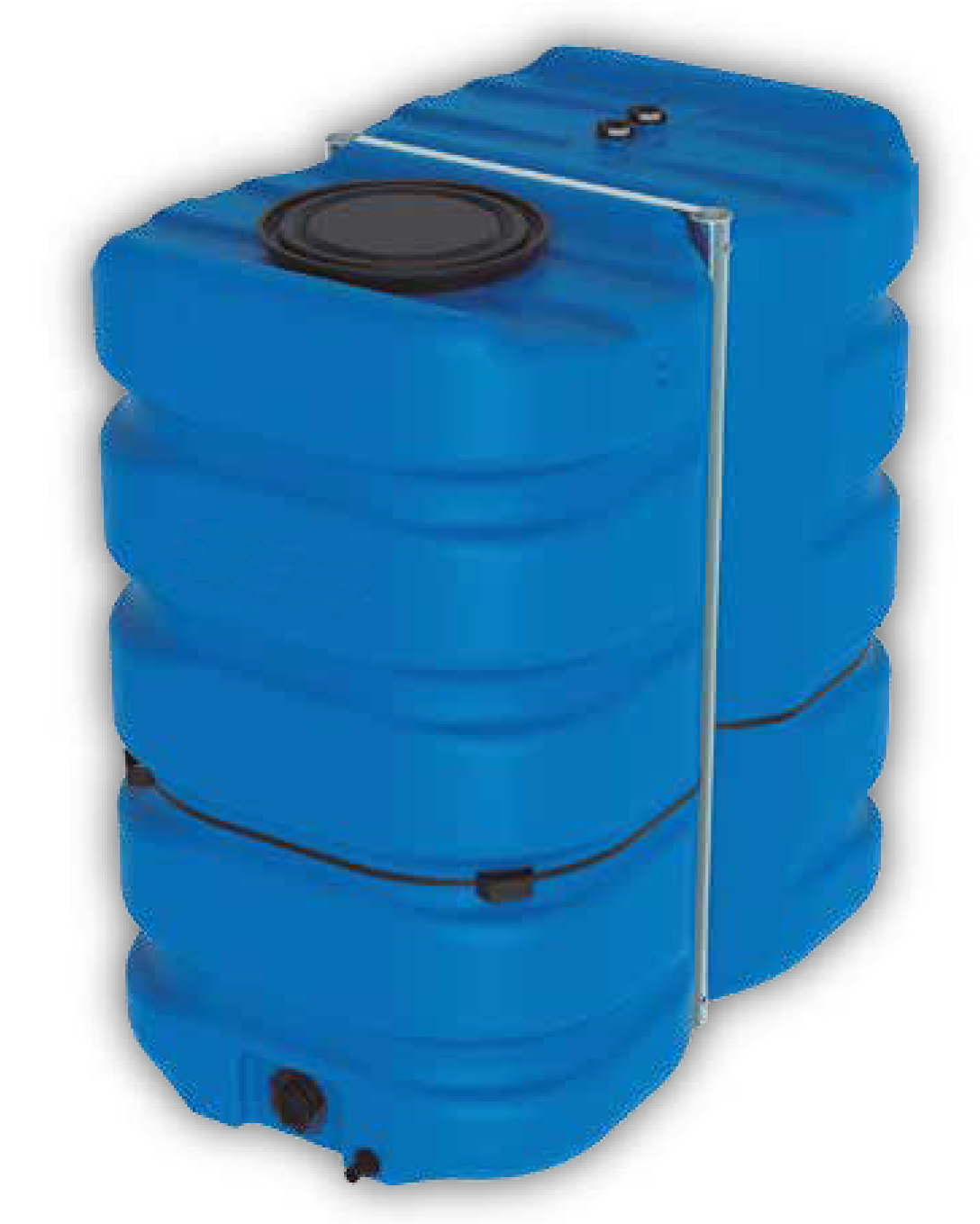 Réservoir récupérateur d'eau de pluie 3000l - Réservoir aérien bleu en  polyéthylène - Vertical