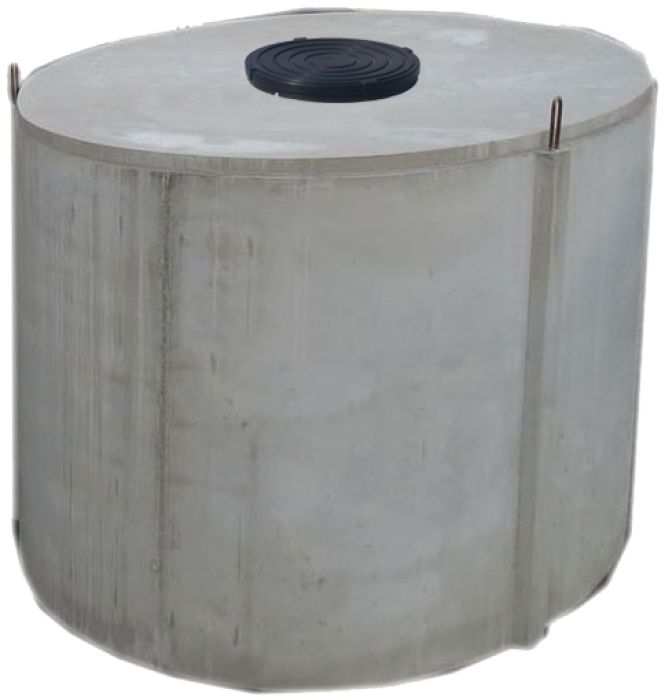 Cuve de stockage d'eau à enterrer de 1000 L avec panier filtrant et  raccords sur